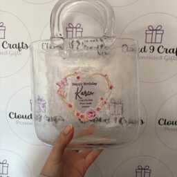 Personalised Handbag-Shaped Glass Vase, Custom Best Friend Birthday, Mother's Day Gift, Mum, Grandma, Nan, 50Th, 60Th, 70Th, Thoughtful Gift - thumbnail 2