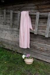 Pink Linen Throw Blanket Waffle Weave, Soft Cotton Blend - thumbnail 1