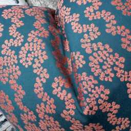 Decorative Cushion Cover, Leaf-Patterned, Teal - Orange Trailing Leaves, Scatter Cushion Cover, Throw Pillow Cover For Contemporary Decor - thumbnail 2