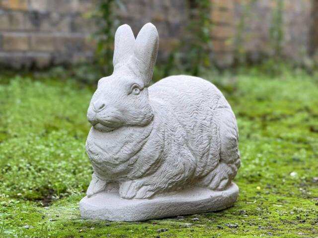 Concrete Rabbit Statue Bunny Garden Decor Memorial Cement Animal Sculpture Outdoor Yard Ornament Garden Figure Unique Art - image 1