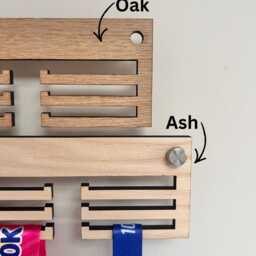 In My Running Era, Gift For Her, Runner Medal Holder, Personalised Display, Swimming Medals Gymnastics Medals, Oak Hanger - thumbnail 3