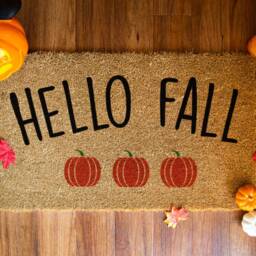 Hello Fall Doormat - Porch Decor Welcome Mat Door Decorations Rug - thumbnail 2