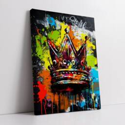 Crown Graffiti Luxury King Queen Abstract Oil Painting Wall Art Framed Canvas Poster Print Home Kitchen Office Bedroom Decor Gift Idea - thumbnail 2
