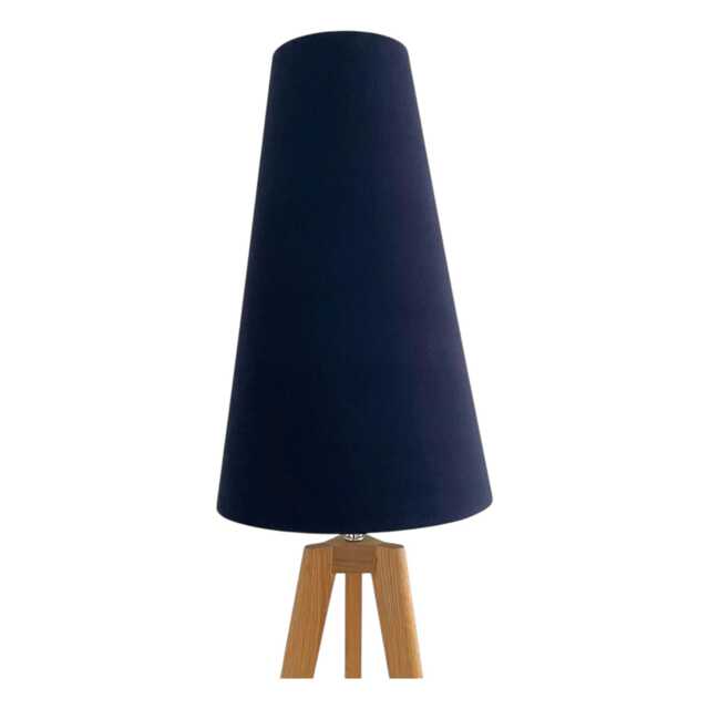 Navy Blue Velvet Extra Tall Tapered Cone Lampshade - image 1
