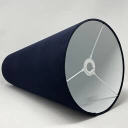 Navy Blue Velvet Extra Tall Tapered Cone Lampshade - thumbnail 3