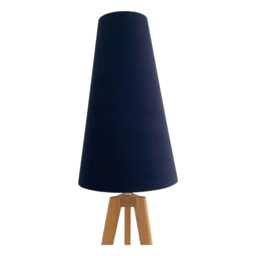 Navy Blue Velvet Extra Tall Tapered Cone Lampshade - thumbnail 1