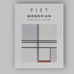 Piet Mondrian Composition Number One Grey Red Minimalist Abstract Canvas Wall Art Print Decor Picture Ready To Hang