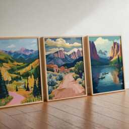 Set Of 3 Colorado Posters, Usa Wall Art Prints, Travel Poster Set, Mountain Landscape Nature Adventure Posters - thumbnail 2