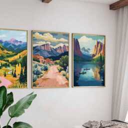 Set Of 3 Colorado Posters, Usa Wall Art Prints, Travel Poster Set, Mountain Landscape Nature Adventure Posters - thumbnail 3