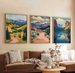 Set Of 3 Colorado Posters, Usa Wall Art Prints, Travel Poster Set, Mountain Landscape Nature Adventure Posters - thumbnail 1