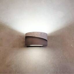 Handmade Ceramic Wall Sconce Modern Mid-Grey & White Light Fixture - thumbnail 2