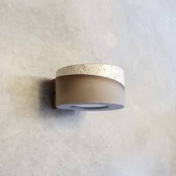 Handmade Ceramic Wall Sconce Modern Mid-Grey & White Light Fixture - thumbnail 3