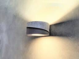 Handmade Ceramic Wall Sconce Modern Mid-Grey & White Light Fixture