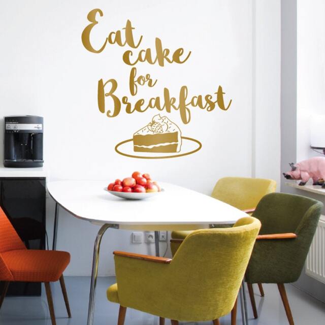 Eat Cake For Breakfast Wall Decal - Kitchen Vinyl Art - image 1
