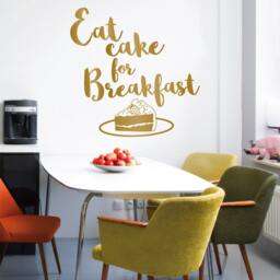 Eat Cake For Breakfast Wall Decal - Kitchen Vinyl Art - thumbnail 1