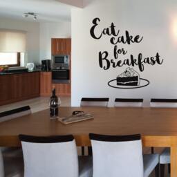 Eat Cake For Breakfast Wall Decal - Kitchen Vinyl Art - thumbnail 3