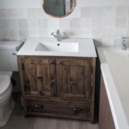 Burford - Bathroom Vanity Unit Handmade Reclaimed Timber Rustic Cabinet Custom Size Options - thumbnail 3