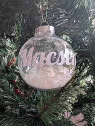 Personalized Snowflake Christmas Bauble, Custom Snow Tree Decoration