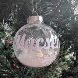 Personalized Snowflake Christmas Bauble, Custom Snow Tree Decoration - thumbnail 2