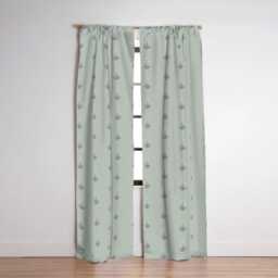 Blackout Window Curtains, Boho Floral Block Print, Lavender Coral Mint, One Piece Panel, Nursery Curtain, Treatment, Baby Girl - thumbnail 3