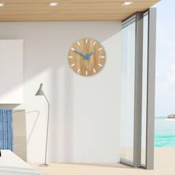 Wall Clock, Steampunk Modern Wooden Living Room Decor, Big Oval, Round Office Gift - thumbnail 3