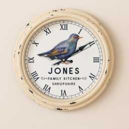 Personalised Bird Wall Clock Custom Name Blackbirds Glass Father's Birthday Gift For Her Man Cave Home Decor Birdwatcher Ekrc73 - thumbnail 3