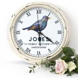 Personalised Bird Wall Clock Custom Name Blackbirds Glass Father's Birthday Gift For Her Man Cave Home Decor Birdwatcher Ekrc73 - thumbnail 4