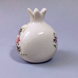 Pomegranate Desk Clock White Ceramic With Floral Decoration - thumbnail 4