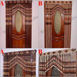 Handmade Wood Bead Door Curtain Bohemian Home Decor - 41x75 Inches - thumbnail 3