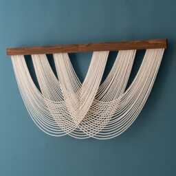 Yarn Wall Art, Macrame Hanging, Boho Home Decor, Scandinavian New House Gift, Tapestry Minimalist Decor V28 - thumbnail 1