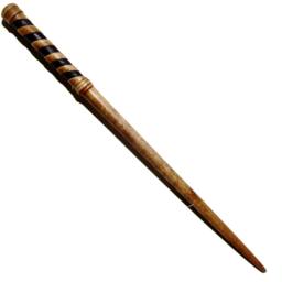Banded Wand, Hand-Carved Tulip Poplar , No Resin - thumbnail 4