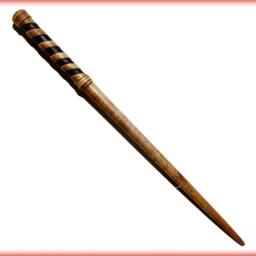 Banded Wand, Hand-Carved Tulip Poplar , No Resin - thumbnail 2