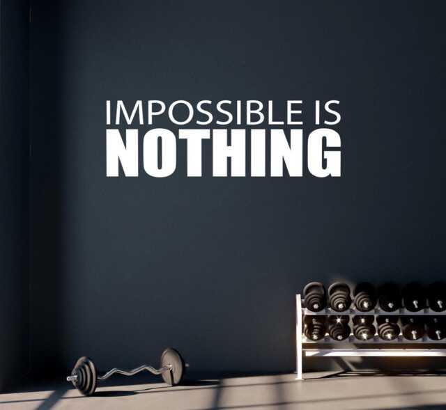 Impossible Is Nothing Wall Decal - Motivational Quote Vinyl Sticker For Gym, Office, Home, Fitness Room, Inspirational Art - image 1