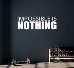 Impossible Is Nothing Wall Decal - Motivational Quote Vinyl Sticker For Gym, Office, Home, Fitness Room, Inspirational Art - thumbnail 1