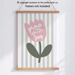 Grow With Joy Nursery Wall Art Print - Girls Bedroom Decor Baby Shower Gift Unframed - thumbnail 3