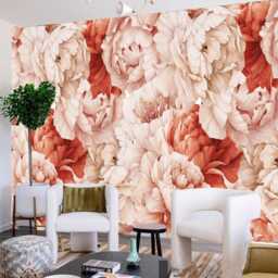 Watercolor Peonies Floral Wallpaper Summer Wall Mural - thumbnail 3
