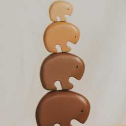 Wooden Rolling Bears Set, Bear Family Stacking Toy, Montessori Inspired Figures, Educational Stacker For Toddlers & Kids - thumbnail 2