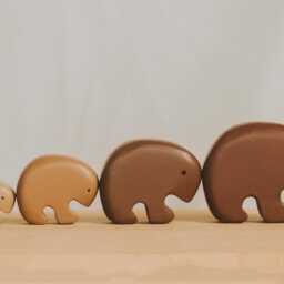 Wooden Rolling Bears Set, Bear Family Stacking Toy, Montessori Inspired Figures, Educational Stacker For Toddlers & Kids - thumbnail 4