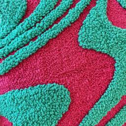 Hand Tufted Punch Needle Pillow Cover, Decorative Embroidered Cushion Cover, Y2K Vibrant Wavy Lines, Fun Home Decor Rug, Psychedelic Printed - thumbnail 2