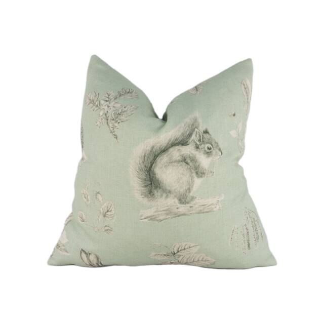 Sanderson - Squirrel & Hedgehog Seaspray/Charcoal Stunning Designer Cushion Cover Home D??cor Throw Pillow - image 1