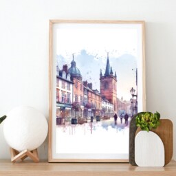 Belper Poster Set - Of 3 Prints - Watercolour Derbyshire Print Wall Hanging Decor Art Derby Artwork England Travel Gifts - thumbnail 2