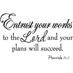 Christian Faith Stickers Bible Verse Scripture Wall Decal - Entrust Your Works To The Lord & Plans Will Succeed Proverbs 163 - 2Vwaq - thumbnail 2