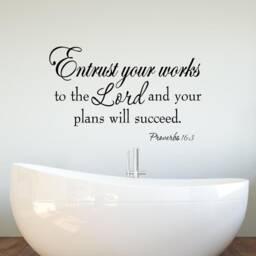 Christian Faith Stickers Bible Verse Scripture Wall Decal - Entrust Your Works To The Lord & Plans Will Succeed Proverbs 163 - 2Vwaq - thumbnail 3