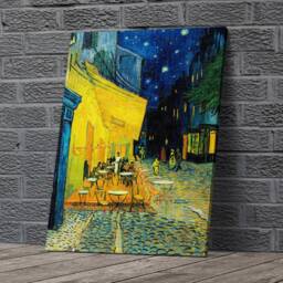 Cafe Terrace At Night Van Gogh Canvas Or Poster Print Glossy in Various Sizes - thumbnail 2