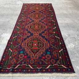 Vintage 2'11x7.1 Baluchi Runner Rug - Hand-Knotted Wool Tribal , Boho Oriental Cozy Floral Design Kitchen Hallway - thumbnail 3
