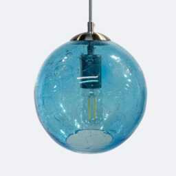 Hand Blown Aqua Glass Pendant Light - Antique Style Ready-Made - thumbnail 2
