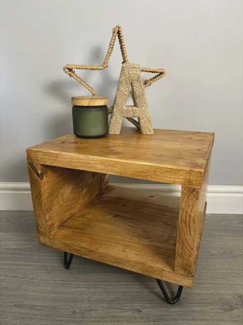 Wooden Box Side Table, Coffee Table Storage, Living Room Decor Furniture Unit - image 1