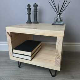 Wooden Box Side Table, Coffee Table Storage, Living Room Decor Furniture Unit - thumbnail 2