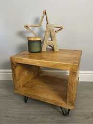 Wooden Box Side Table, Coffee Table Storage, Living Room Decor Furniture Unit - thumbnail 1