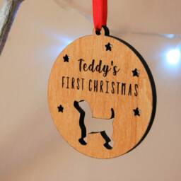 Personalised Dogs First Christmas Ornament, Pet Dog, Dog Bauble Tree Decoration Gift - thumbnail 3